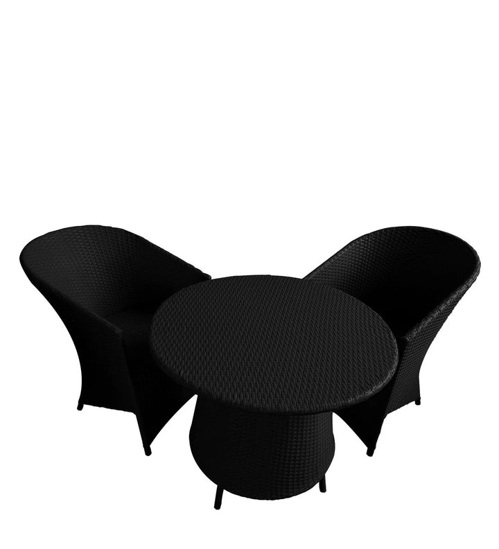 Virasat Nell Outdoor Patio Seating Set 2 Chairs and 1 Table Set (Black)