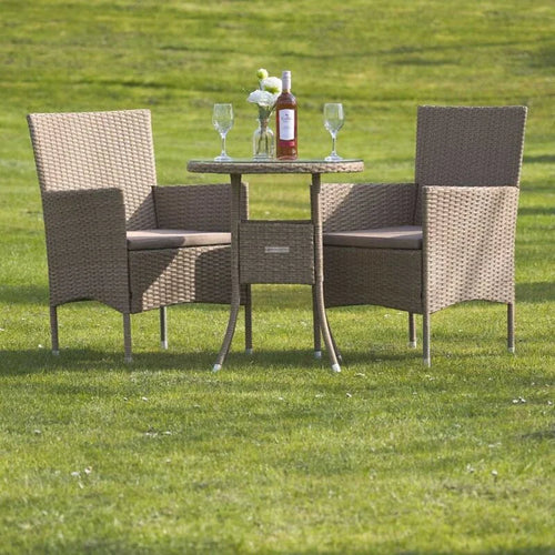 Virasat Outdoor Patio Seating Set 2 Chairs 1 Table Cream-VIRASAT FURNITURE & FURNISHING