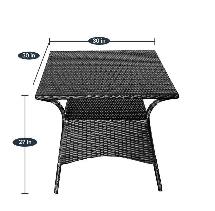 Virasat Unique Outdoor Patio Seating Set 4 Chairs and 1 Table Set (Black)