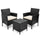 Virasat Outdoor Patio Seating Set 2 Chairs 1 Table Black-VIRASAT FURNITURE & FURNISHING
