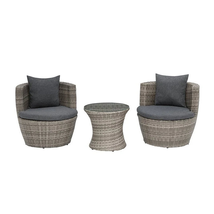 Virasat Tisca Outdoor Patio Seating Set 2 Chairs and 1 Table Set (Seashell)