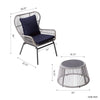 Virasat Outdoor Patio Seating Set 2 Chairs 1 Table Silver-VIRASAT FURNITURE & FURNISHING