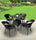 Virasat Outdoor Patio Seating Set 4 Chairs and 1 Table Set (Black)-VIRASAT FURNITURE & FURNISHING