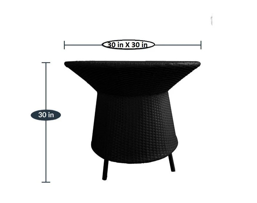 Virasat Outdoor Patio Seating Set 4 Chairs and 1 Table Set (Black)-VIRASAT FURNITURE & FURNISHING