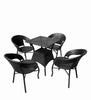 Virasat Outdoor Patio Seating Set 4 Chairs and 1 Table Set (Black)-VIRASAT FURNITURE & FURNISHING