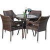 Virasat Outdoor Patio Dining Set 4 Chairs and 1 Table (Brown)-VIRASAT FURNITURE & FURNISHING