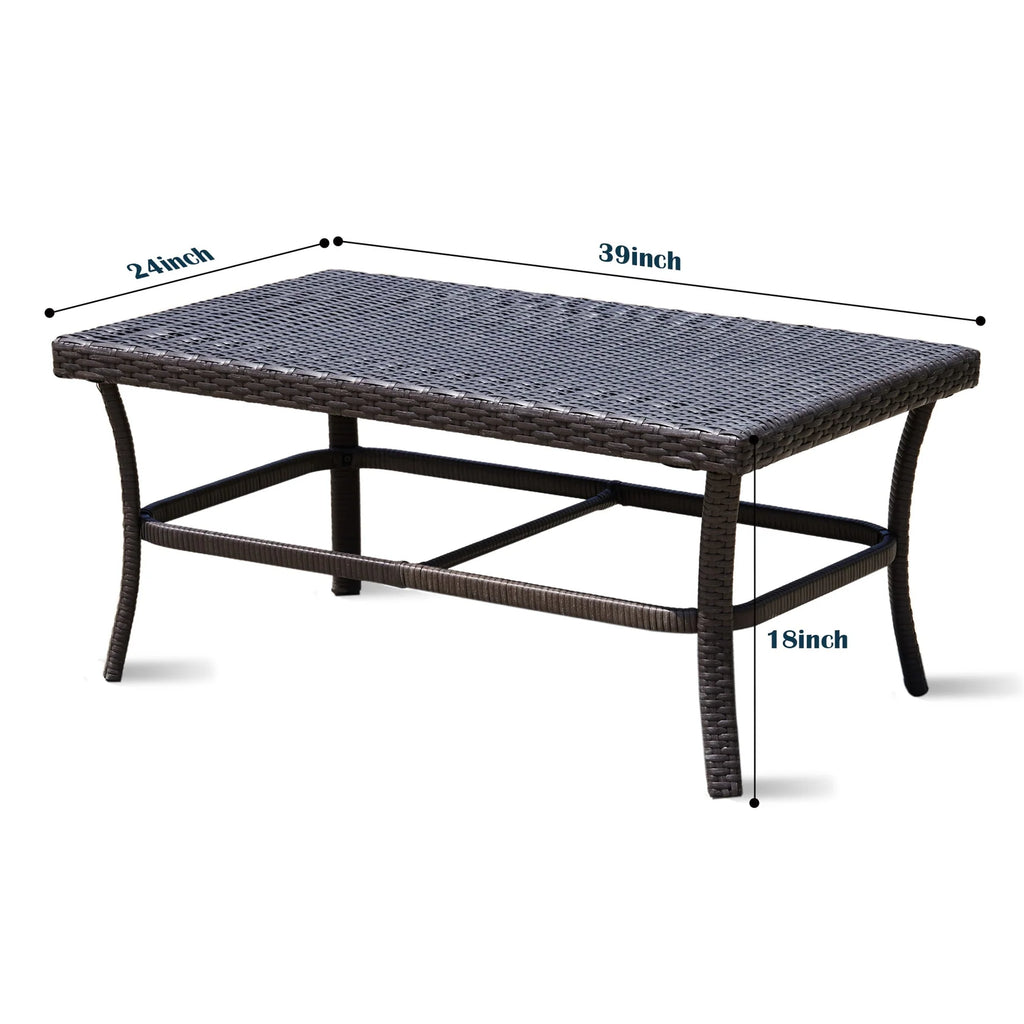 Virasat Outdoor Sofa Set 2 Seater, 2 Single Seater and 1 Center Table (Brown + Cream)-VIRASAT FURNITURE & FURNISHING
