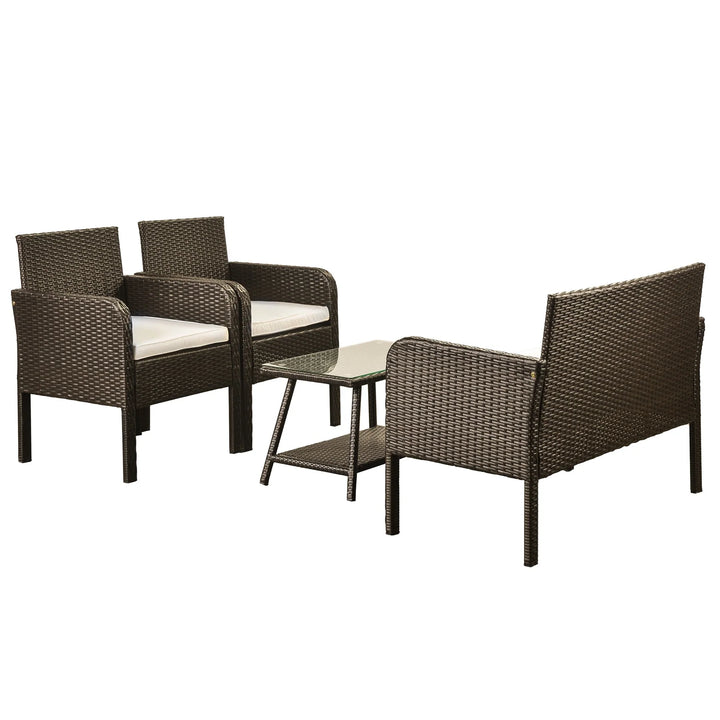 Virasat Proulx Outdoor Sofa Set 2 Seater, 2 Single seater and 1 Center Table (Brown)