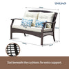 Virasat Outdoor Sofa Set 2 Seater, 2 Single Seater and 1 Center Table (Brown + Cream)-VIRASAT FURNITURE & FURNISHING