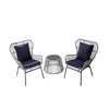 Virasat Outdoor Patio Seating Set 2 Chairs 1 Table Silver-VIRASAT FURNITURE & FURNISHING