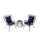 Virasat Outdoor Patio Seating Set 2 Chairs 1 Table Silver-VIRASAT FURNITURE & FURNISHING