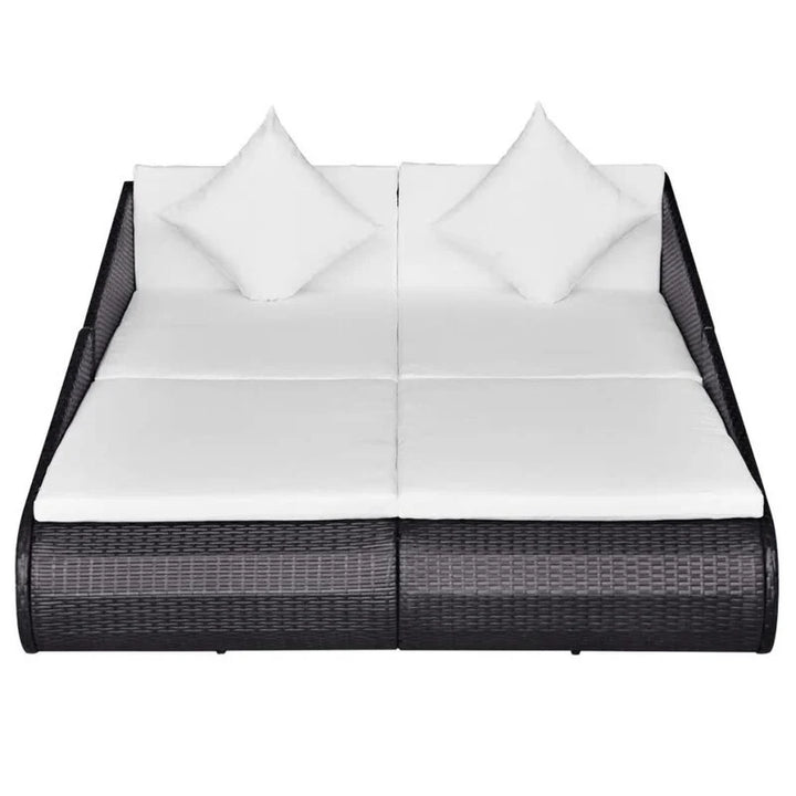 Virasat Manna Outdoor Poolside Sunbed With Cushion Daybed (Black/Brown)