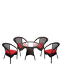 Virasat Outdoor Patio Seating Set 4 Chairs and 1 Table Set (Brown)-VIRASAT FURNITURE & FURNISHING