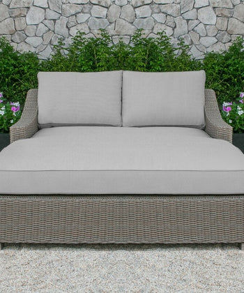 Virasat Outdoor Poolside Sunbed With Cushion Daybed (Brown)-VIRASAT FURNITURE & FURNISHING