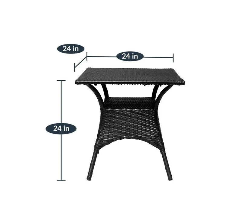 Virasat Outdoor Patio Seating Set 4 Chairs and 1 Table Set (Black)-VIRASAT FURNITURE & FURNISHING