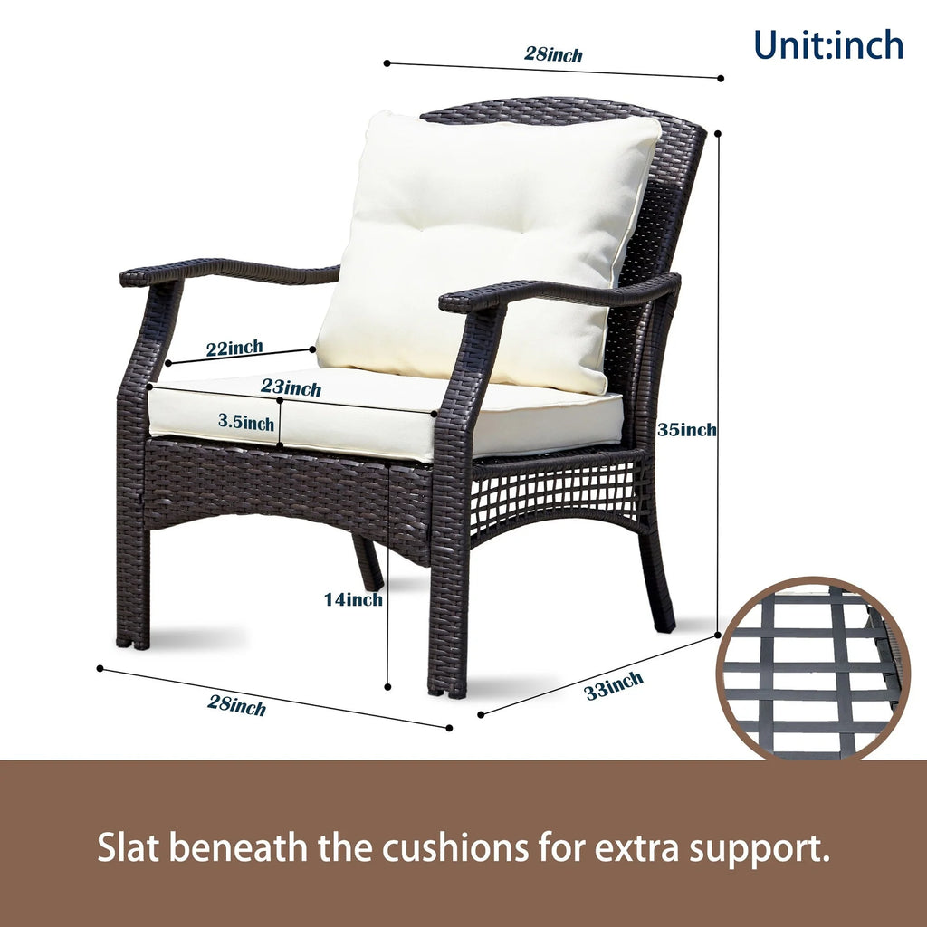 Virasat Outdoor Sofa Set 2 Seater, 2 Single Seater and 1 Center Table (Brown + Cream)-VIRASAT FURNITURE & FURNISHING