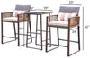 Virasat Outdoor Patio Bar Sets 2 Chairs and 1 Table (Brown)-VIRASAT FURNITURE & FURNISHING