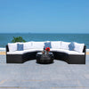 Virasat Outdoor Sofa Set 6 Seater and 1 Center Table (Black+white)-VIRASAT FURNITURE & FURNISHING