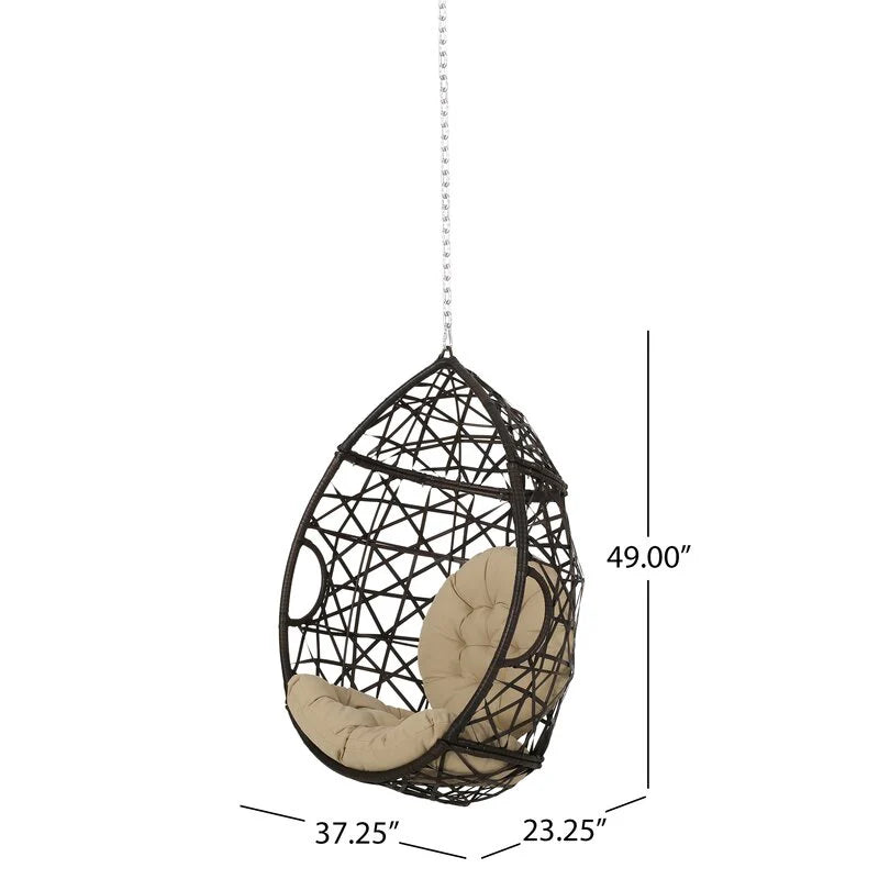 Virasat Single Seater Hanging Swing Without Stand For Balcony , Garden Swing (Dark Brown)-VIRASAT FURNITURE & FURNISHING