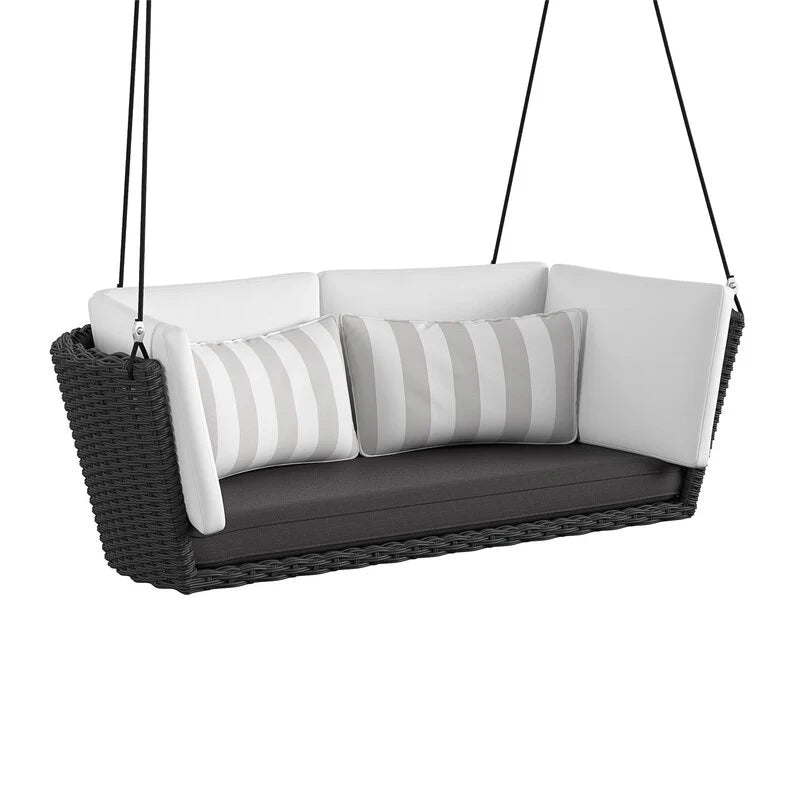 Virasat Double Seater Hanging Swing Without Stand For Balcony, Garden Swing (Black)-VIRASAT FURNITURE & FURNISHING