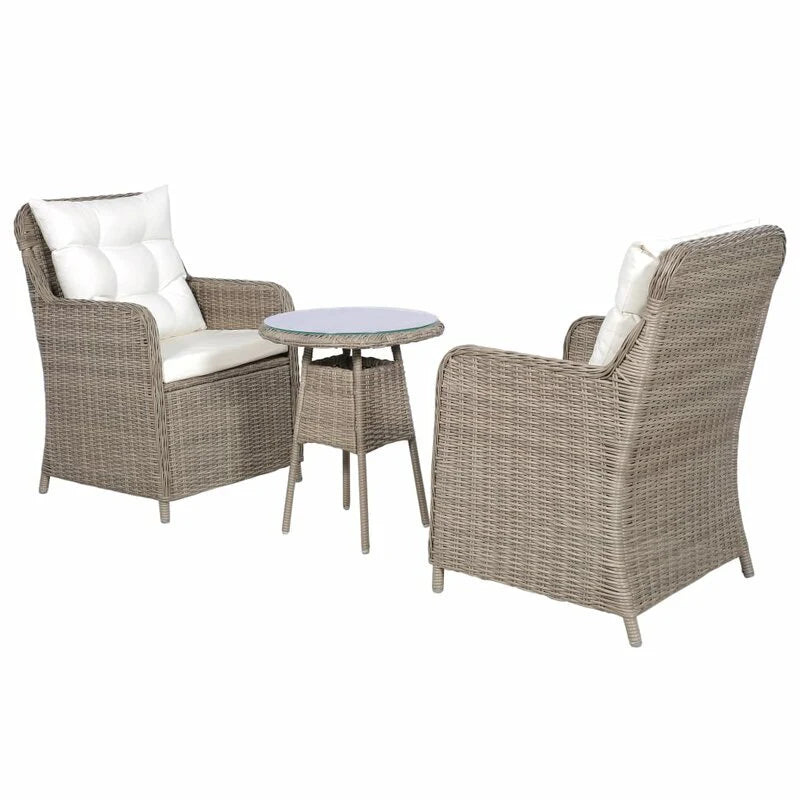 Virasat Maddy Outdoor Patio Seating Set 2 Chairs and 1 Table Set (Arabica)