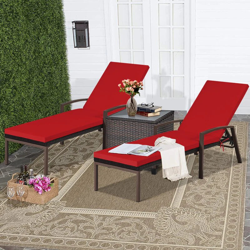 Virasat Outdoor Swimming Poolside Lounger Set of 2 Black-VIRASAT FURNITURE & FURNISHING
