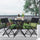Virasat Outdoor Patio Seating Set 2 Chairs 1 Table Set Black-VIRASAT FURNITURE & FURNISHING