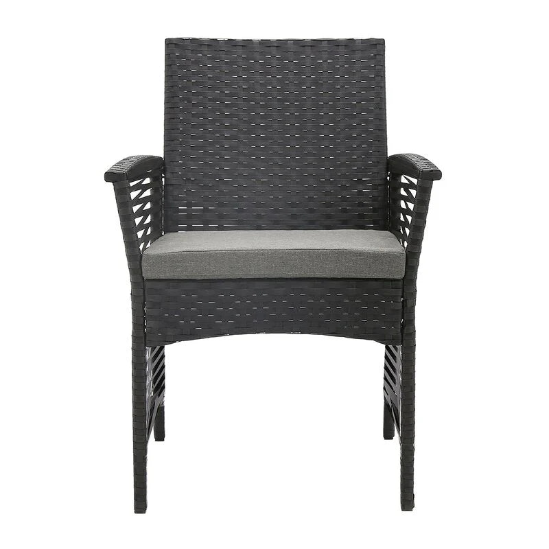 Virasat Palermo Outdoor Patio Dining Set 6 Chairs and 1 Table (Black)