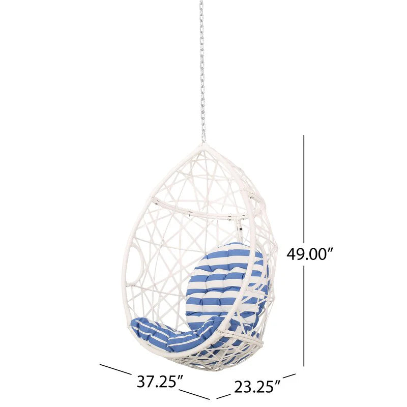 Virasat Single Seater Hanging Swing Without Stand For Balcony , Garden Swing (White)-VIRASAT FURNITURE & FURNISHING