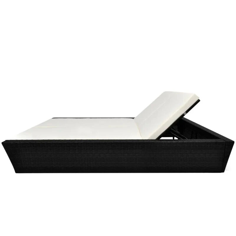 Virasat Outdoor Poolside Sunbed With Cushion Daybed (Black/Brown)-VIRASAT FURNITURE & FURNISHING