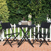 Virasat Outdoor Patio Seating Set 2 Chairs 1 Table Set Black-VIRASAT FURNITURE & FURNISHING