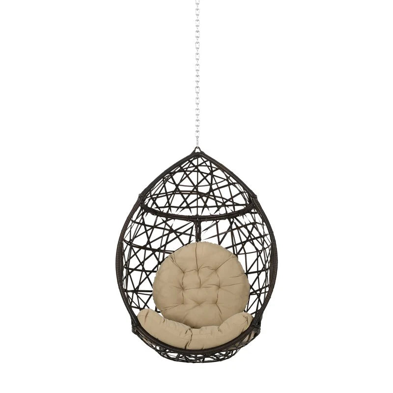 Virasat Single Seater Hanging Swing Without Stand For Balcony , Garden Swing (Dark Brown)-VIRASAT FURNITURE & FURNISHING