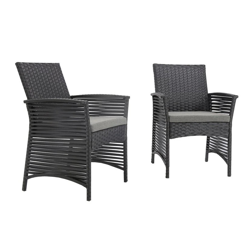 Virasat Palermo Outdoor Patio Dining Set 6 Chairs and 1 Table (Black)