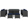 Virasat Outdoor Patio Dining Set 4 Chairs, 4 Ottoman and 1 Table (Grey)-VIRASAT FURNITURE & FURNISHING