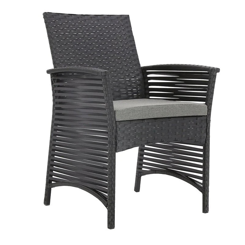 Virasat Palermo Outdoor Patio Dining Set 6 Chairs and 1 Table (Black)