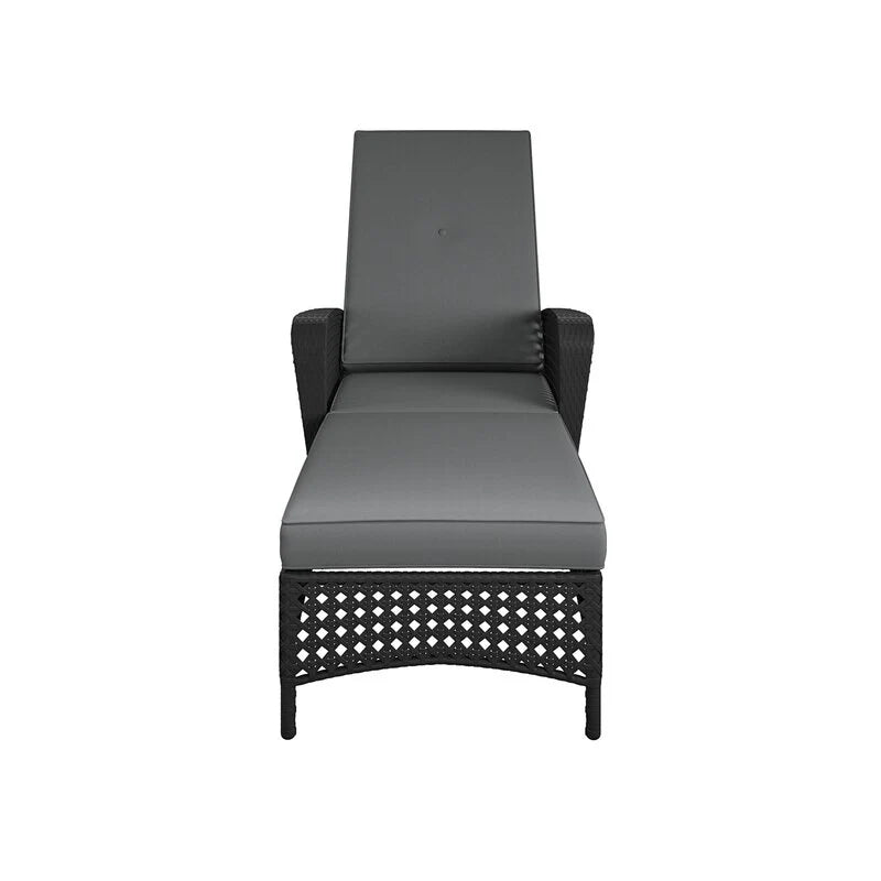 Virasat Outdoor Swimming Poolside Lounger Black-VIRASAT FURNITURE & FURNISHING