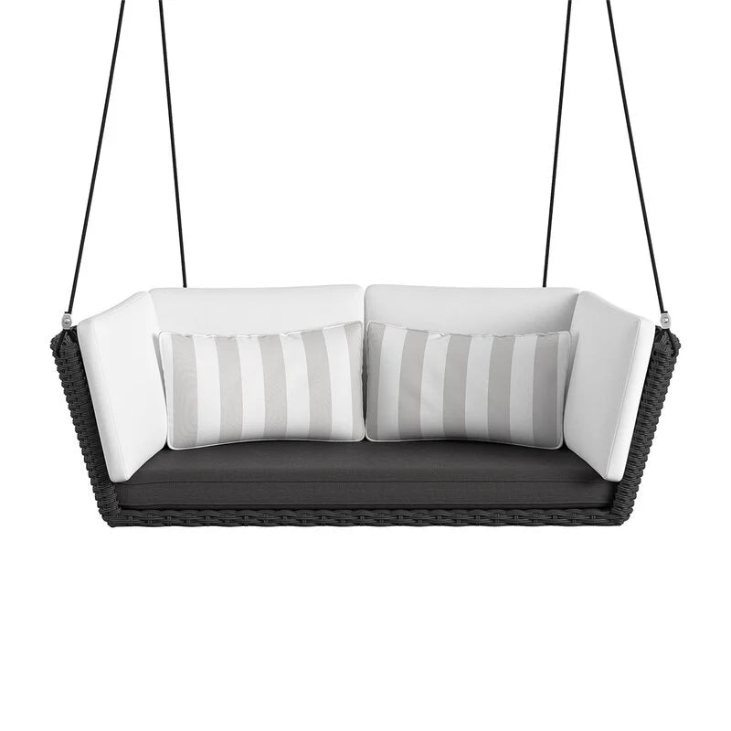 Virasat Double Seater Hanging Swing Without Stand For Balcony, Garden Swing (Black)-VIRASAT FURNITURE & FURNISHING