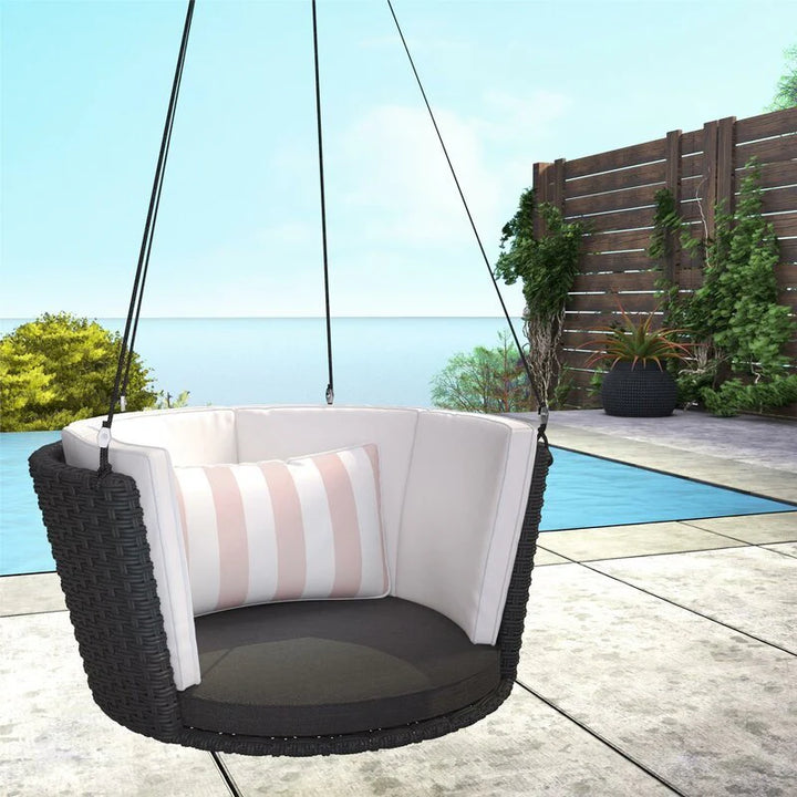 Virasat Leone Single Seater Hanging Swing Without Stand For Balcony , Garden Swing (Black)