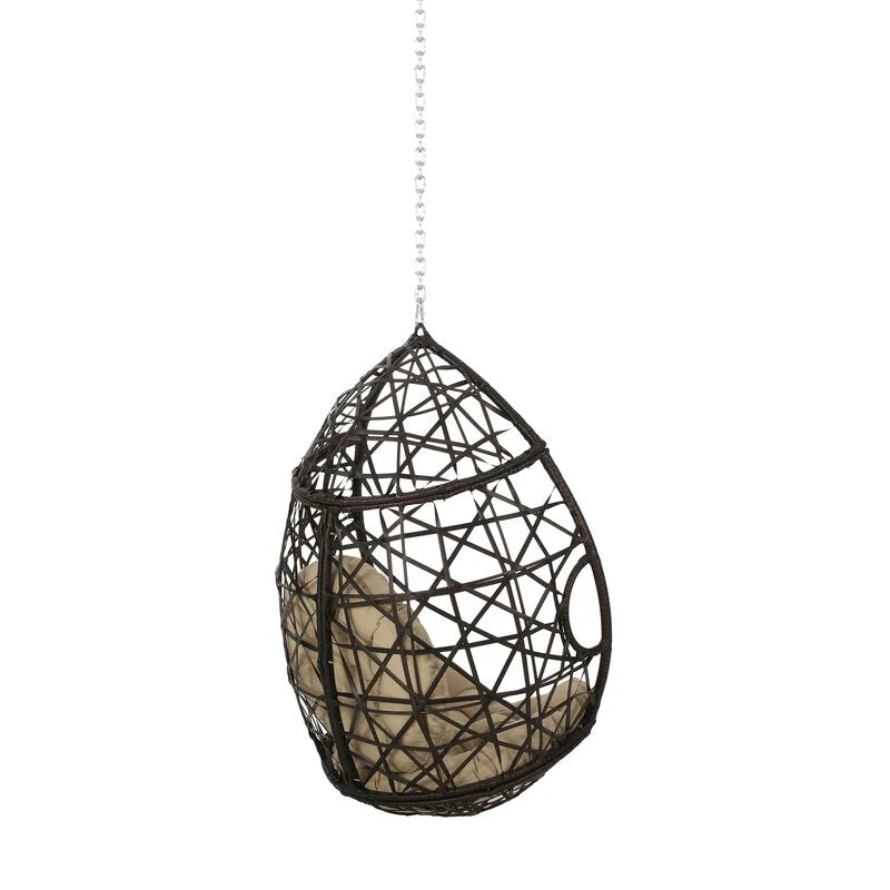 Virasat Single Seater Hanging Swing Without Stand For Balcony , Garden Swing (Dark Brown)-VIRASAT FURNITURE & FURNISHING