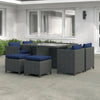 Virasat Outdoor Patio Dining Set 4 Chairs, 4 Ottoman and 1 Table (Grey)-VIRASAT FURNITURE & FURNISHING