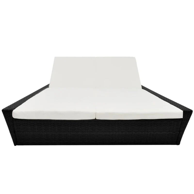 Virasat Outdoor Poolside Sunbed With Cushion Daybed (Black/Brown)-VIRASAT FURNITURE & FURNISHING