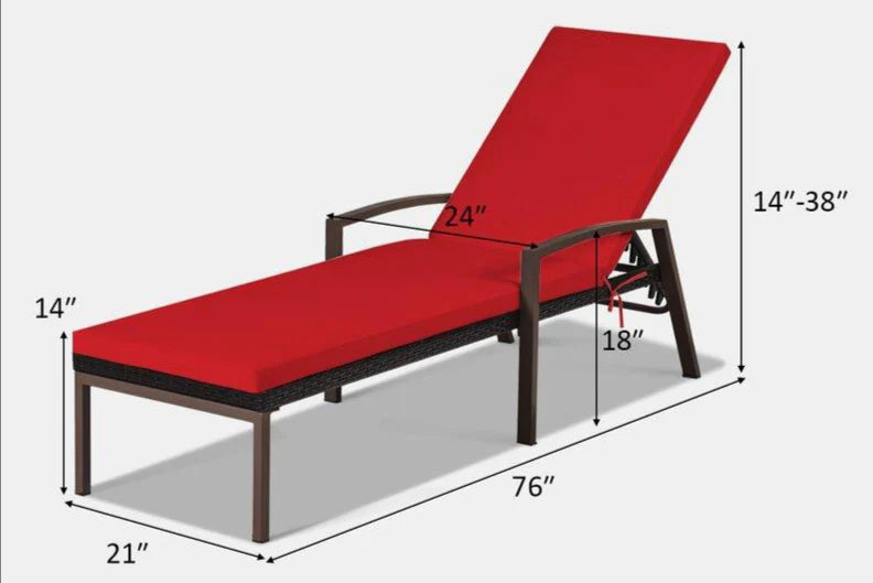Virasat Outdoor Swimming Poolside Lounger Set of 2 Black-VIRASAT FURNITURE & FURNISHING