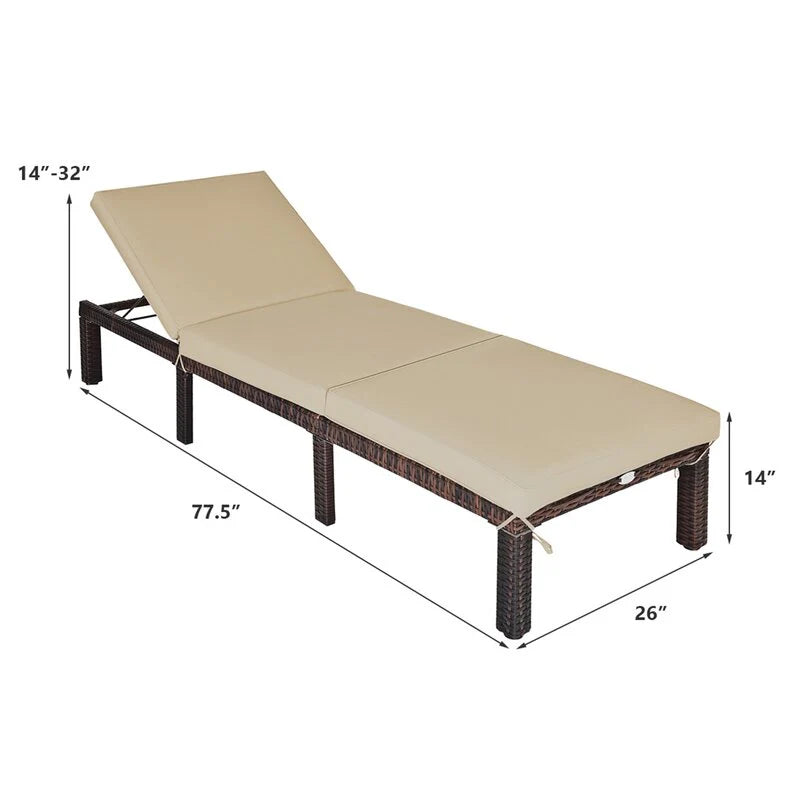 Virasat Outdoor Swimming Poolside Lounger Dark Brown-VIRASAT FURNITURE & FURNISHING