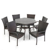 Virasat Outdoor Patio Dining Set 6 Chairs and 1 Table (Brown)-VIRASAT FURNITURE & FURNISHING