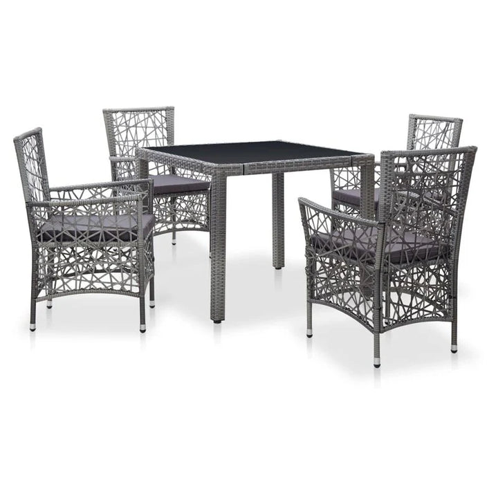 Virasat Elda Outdoor Patio Dining Set 4 Chairs and 1 Table (Gray)