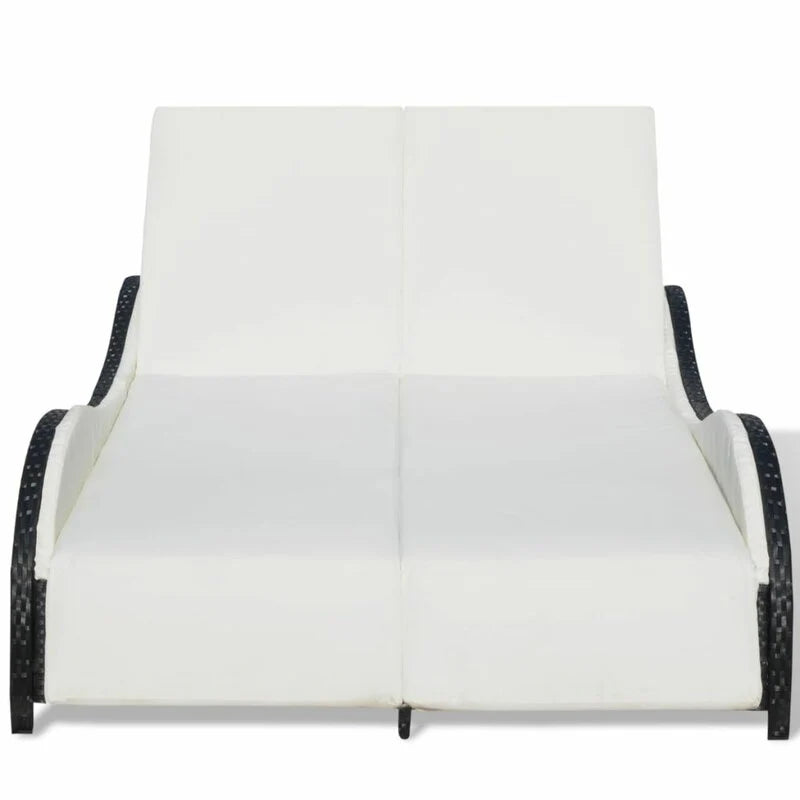 Virasat Outdoor Poolside Sunbed With Cushion Daybed (Black/Brown)-VIRASAT FURNITURE & FURNISHING