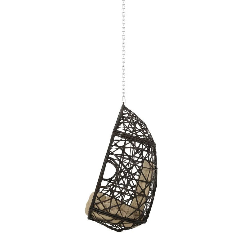 Virasat Single Seater Hanging Swing Without Stand For Balcony , Garden Swing (Dark Brown)-VIRASAT FURNITURE & FURNISHING