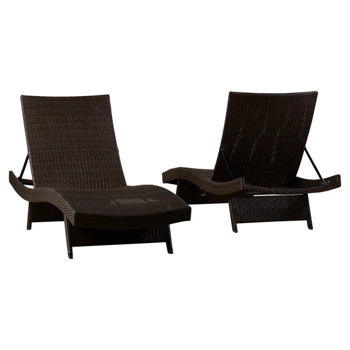 Virasat Aver Outdoor Swimming Poolside Lounger Set of 2 (Brown)