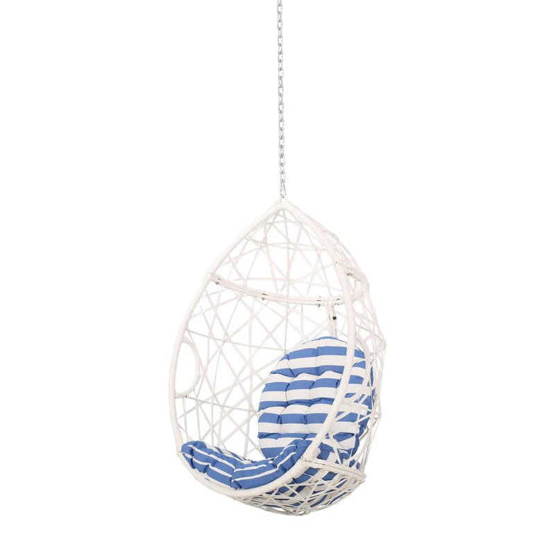 Virasat Single Seater Hanging Swing Without Stand For Balcony , Garden Swing (White)-VIRASAT FURNITURE & FURNISHING