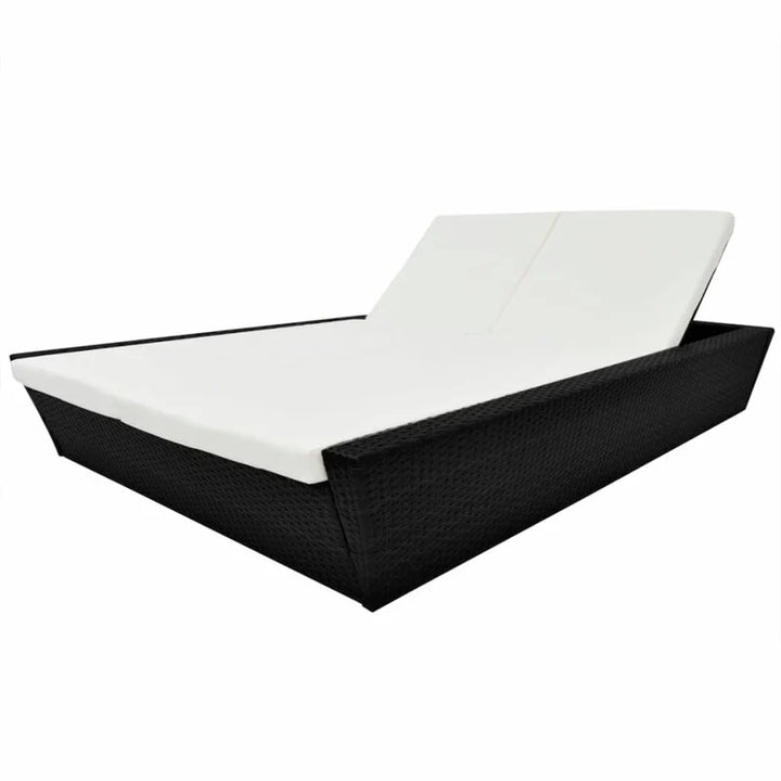 Virasat Adalberto Outdoor Poolside Sunbed With Cushion Daybed (Black/Brown)